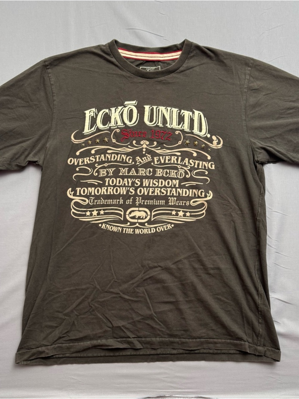 Ecko Unltd. Black Graphic Logo Stars Men's T-Shirt XL Short Sleeve Crew Neck